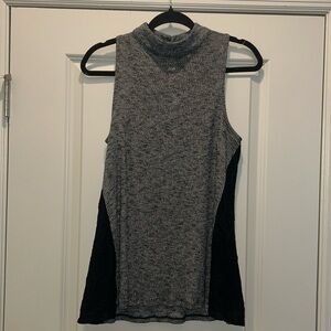 Candies Turtleneck Knit and Lace Tank with an Open Back